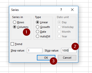 วิธีใช้ Excel รันเลข สร้างเลข Running 1 ถึง 1000 ง่ายๆ 4