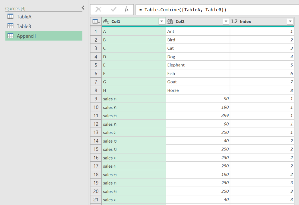 วิธี Append ต่อแถวจากตาราง 2 อัน แบบสลับแถว 8