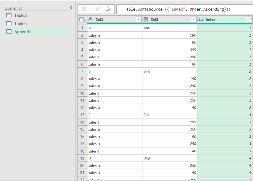 วิธี Append ต่อแถวจากตาราง 2 อัน แบบสลับแถว 9