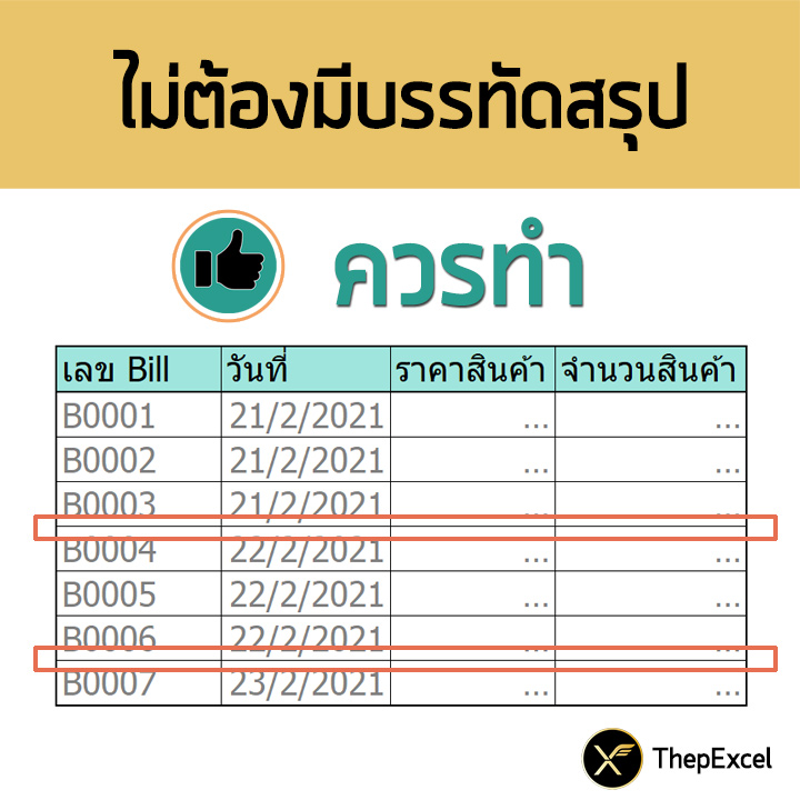 การออกแบบตารางบันทึกข้อมูลที่ดีใน Excel (ลักษณะของ Database ที่ถูกต้อง) 9